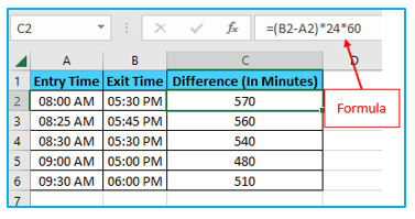 Calculate time difference