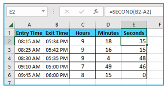 Time Difference in Excel