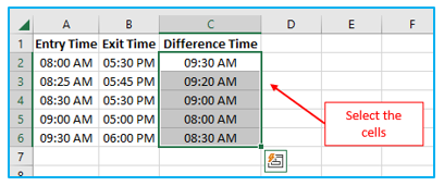 Calculate time difference