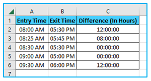 Calculate time difference