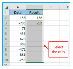 Change negative number into positive