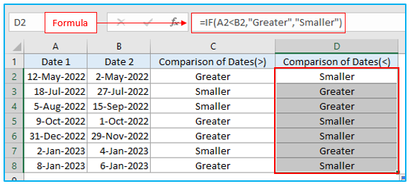 Compare two dates (greater or less than)