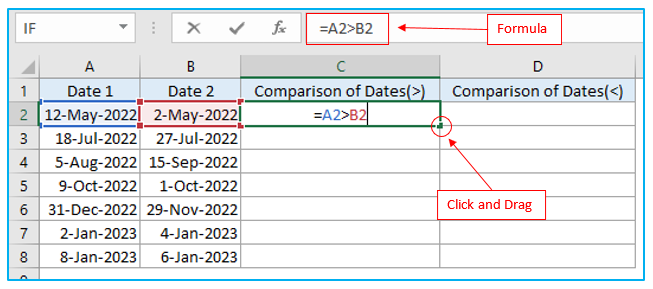 Compare two dates (greater or less than)