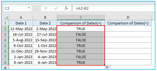 Compare two dates (greater or less than)