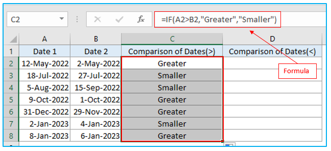 Compare two dates (greater or less than)