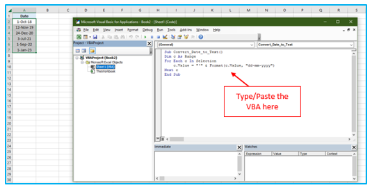 Convert Date to Text 