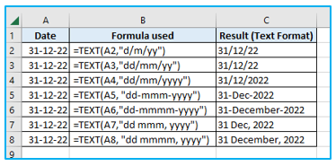 Convert Date to Text