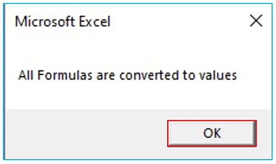 Convert formulas to values