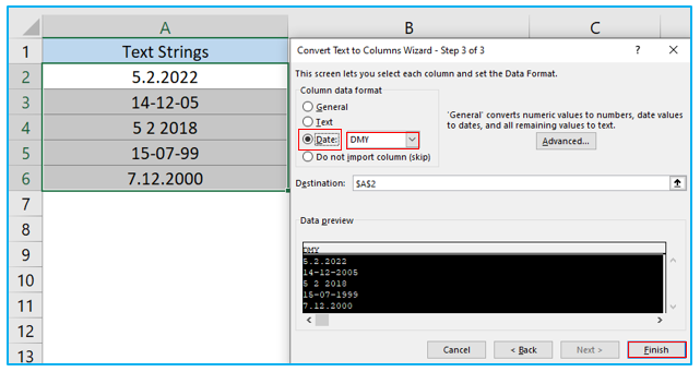 Convert serial number to date and text to date