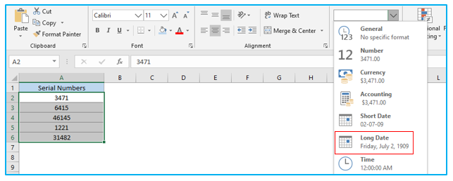 Convert Serial Number to Date and Text to Date in Excel