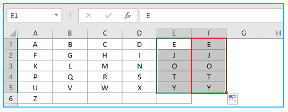 Copy and paste multiple cells