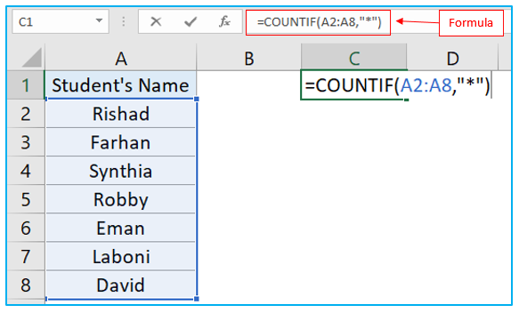 Count Cells with Text in Excel