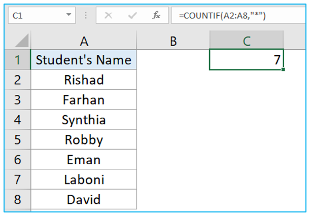 Count Cells with Text in Excel