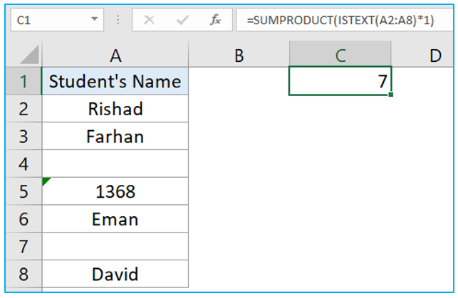 Count Cells With Text