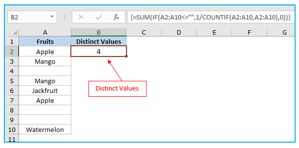 Count Unique Values and Distinct Values