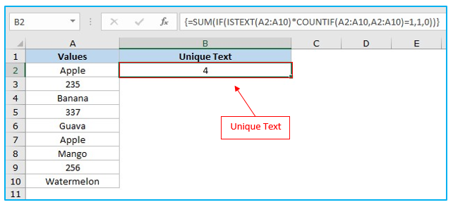 Count Unique Values and Distinct Values