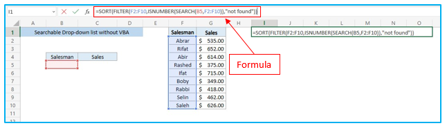 Create Searchable Drop-Down List