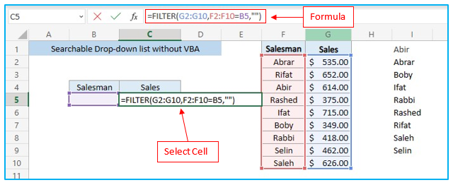 Create Searchable Drop-Down List