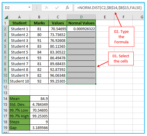 Create bell curve