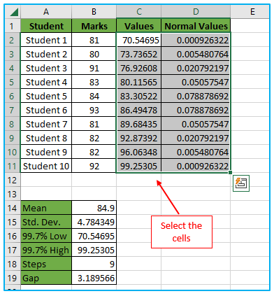 Create bell curve