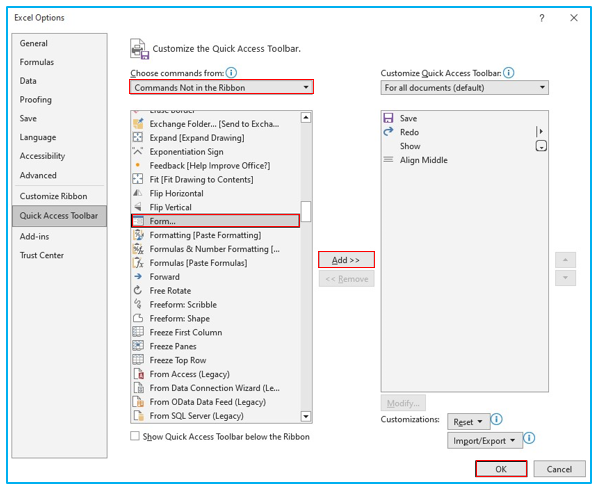 Create data entry