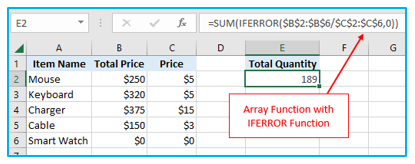 Excel IFERROR Function