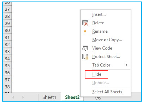 Hide a Worksheet