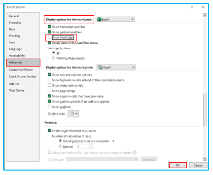 Hide Sheets in Excel