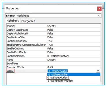 Hide Sheets in Excel