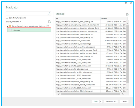 Import/Convert XML files to Excel