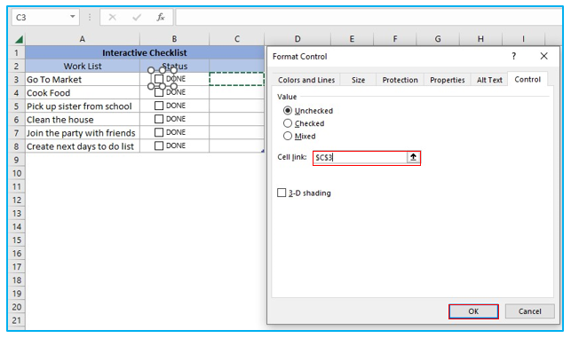 Insert checkbox in Excel for interactive Checklist, To Do list and Report