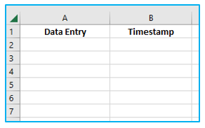 Insert Data and Timestamps in Excel