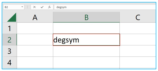 Insert degree symbol
