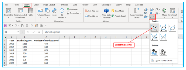 Make Scatter Plot in Excel