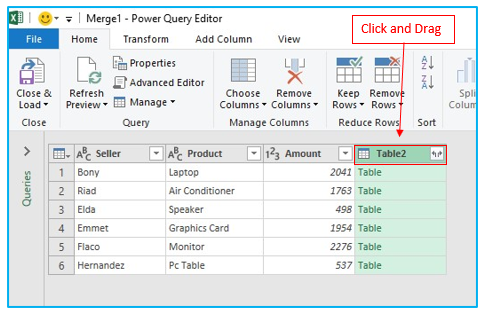 Merge two or more tables