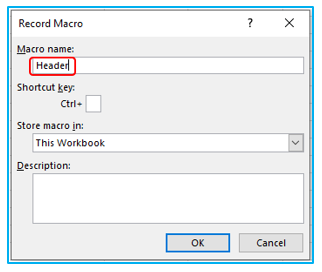 Record Macro in Excel
