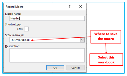 Record Macro in Excel