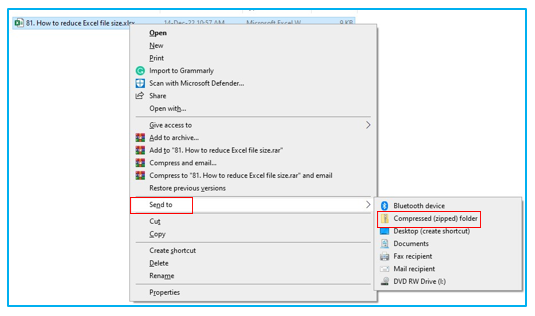 Reduce Excel file size 