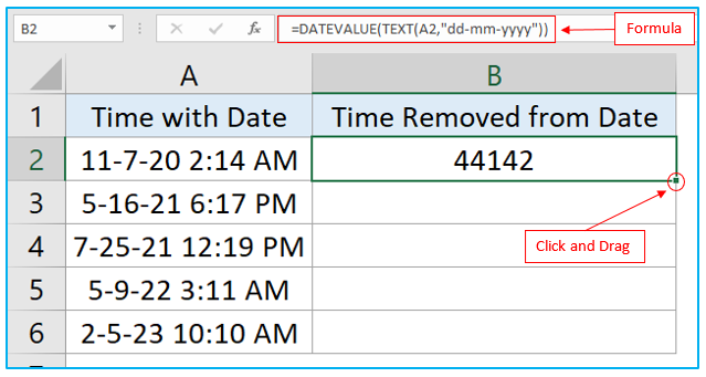 Time from Date in Excel