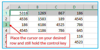 Select Multiple Cells and Non-adjacent Cells