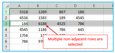 Select Multiple Cells and Non-adjacent Cells