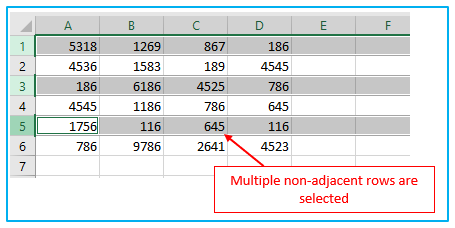 Select Multiple Cells and Non-adjacent Cells