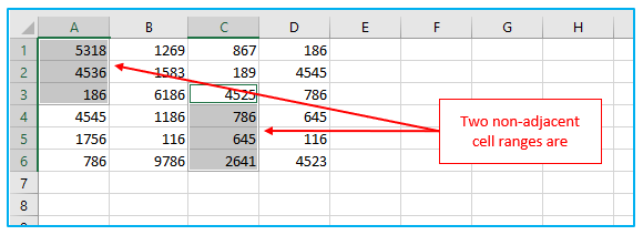 Select Multiple Cells and Non-adjacent Cells