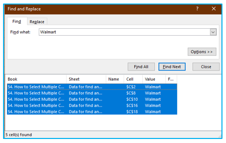 Select Multiple Cells and Non-adjacent Cells