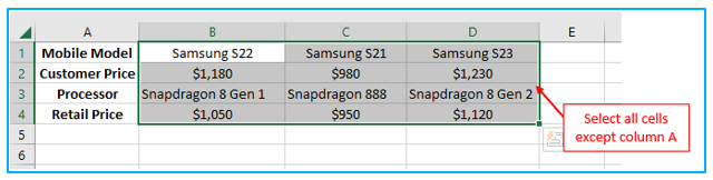 Sort in Excel by row, column names, and in custom order