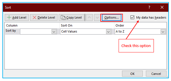 Sort in Excel by row, column names, and in custom order