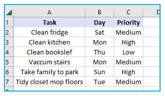 Sort in Excel by row, column names, and in custom order