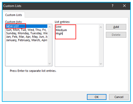 Sort in Excel by row, column names, and in custom order