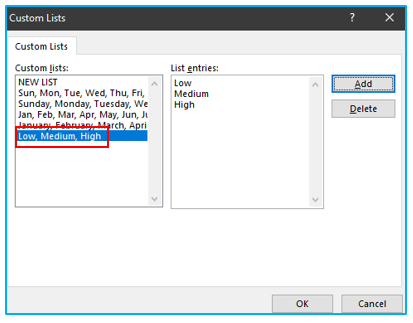 Sort in excel by row