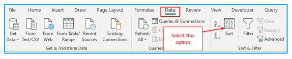 Sort in excel by row 